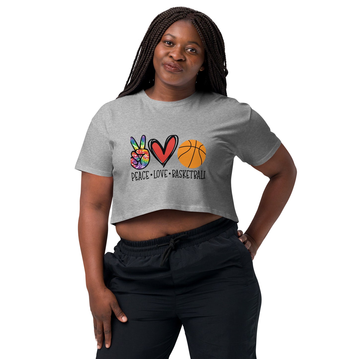 Peace Love Basketball Women’s crop top