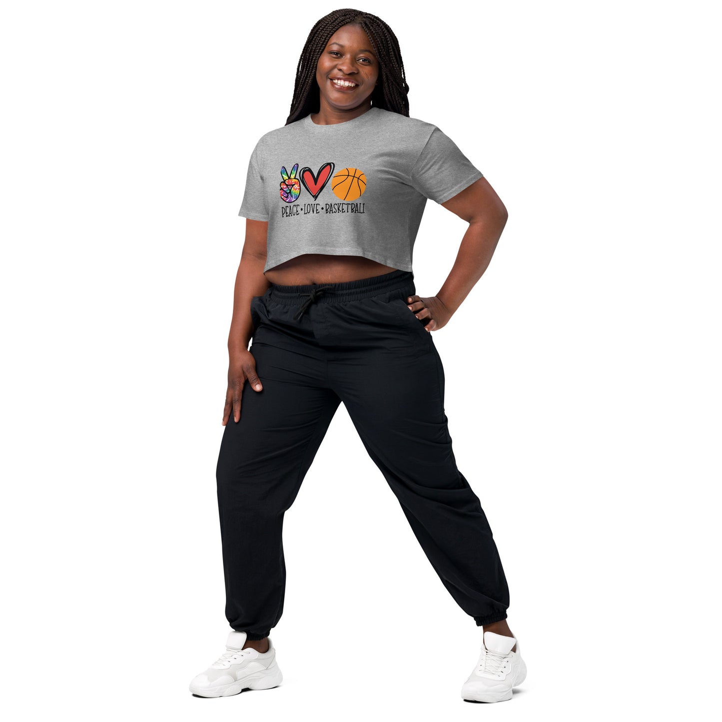 Peace Love Basketball Women’s crop top