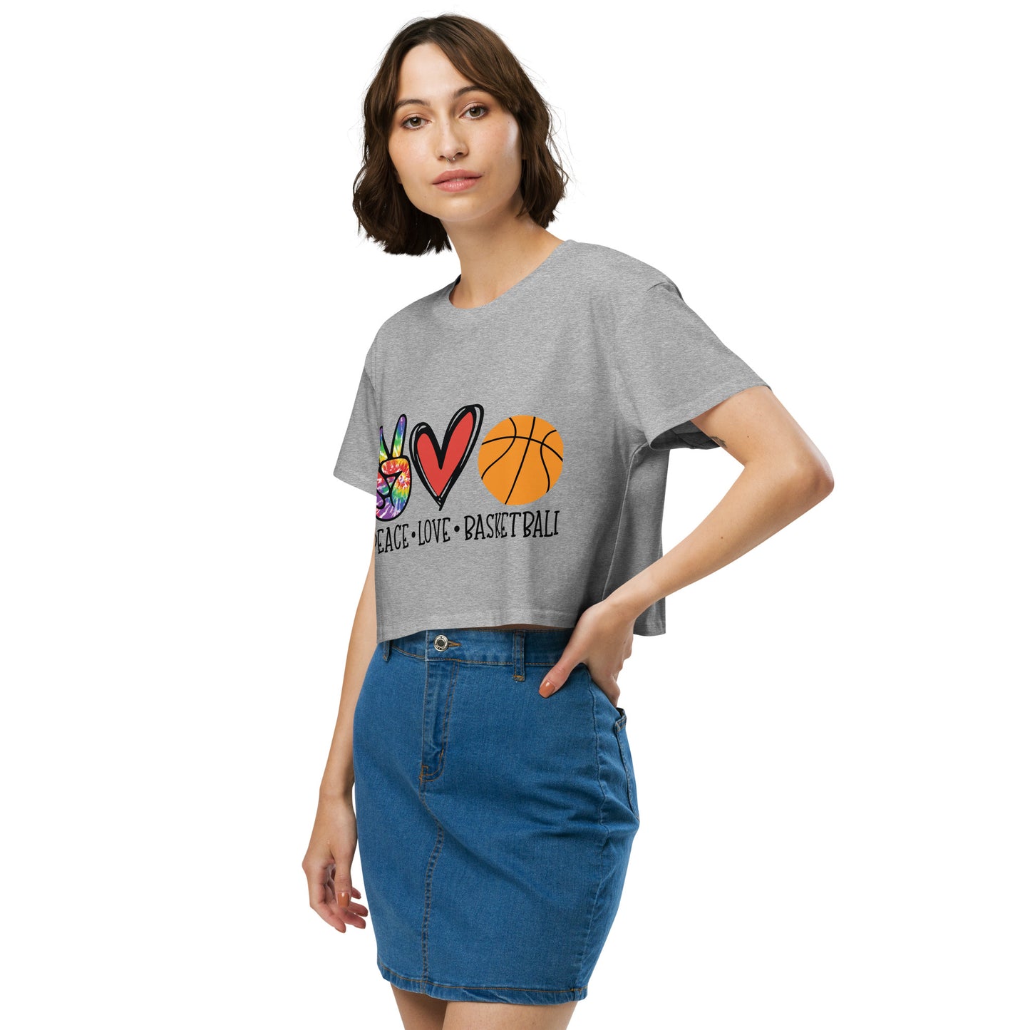 Peace Love Basketball Women’s crop top