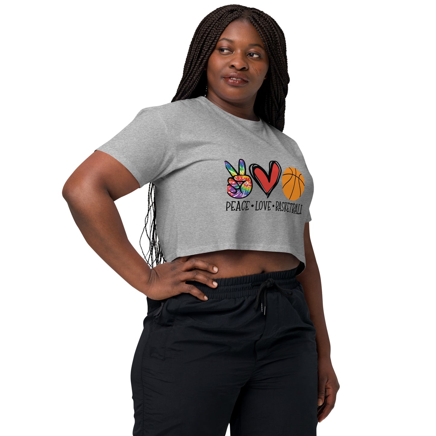 Peace Love Basketball Women’s crop top